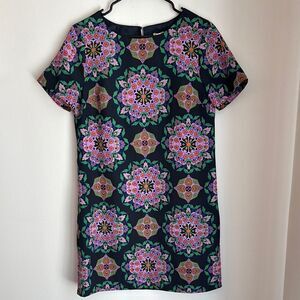 J Crew Women’s Geometric Medallion Print Short Sleeve Gallery Shift Dress Size 6